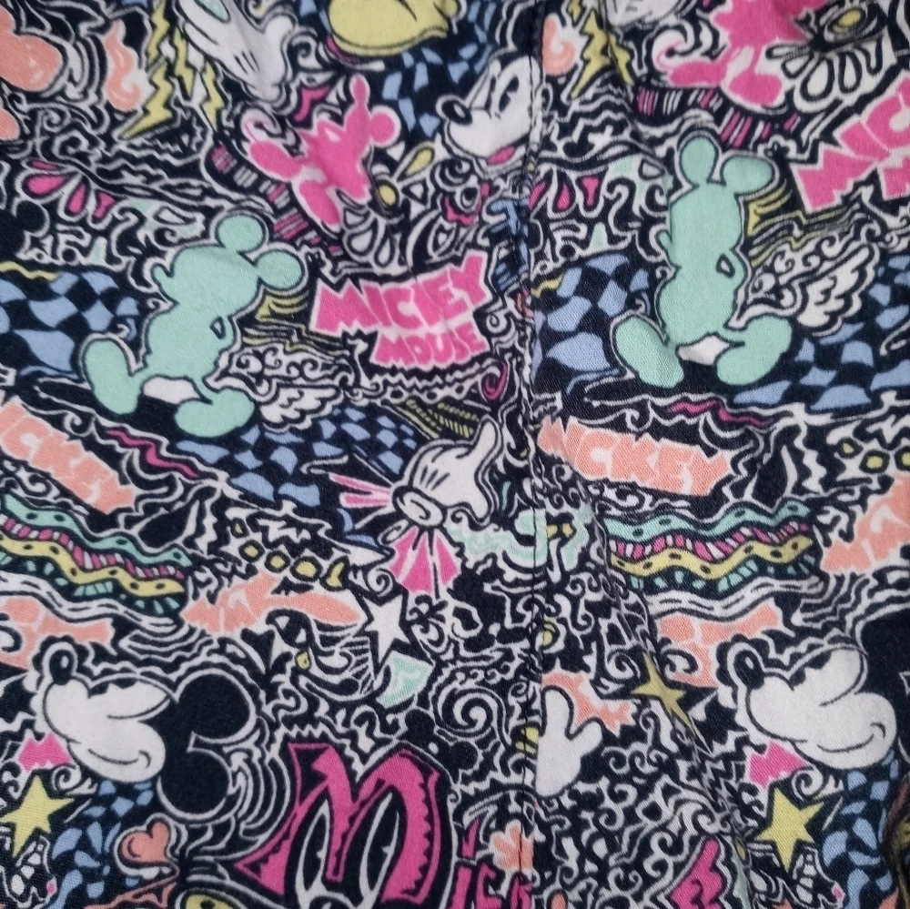 Disney Parks gray Pink Mickey Mouse Lounge Pants Drawstring Waist XXL - Picture 7 of 7